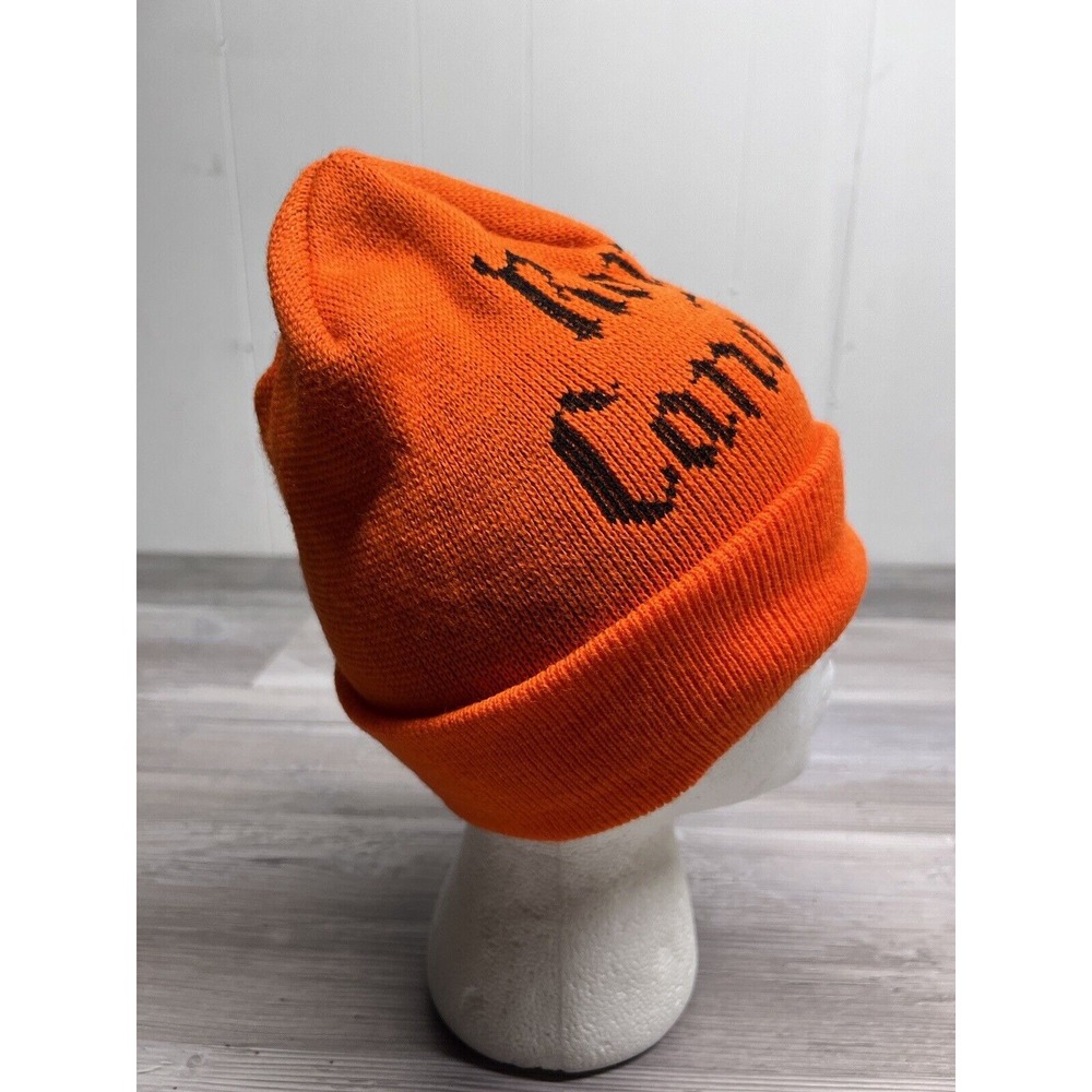 Vintage Blaze Orange Canada Beanie Royal Canadian Knit Hat OSFA - Picture 4 of 6